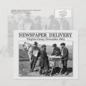 Krantenverkoper tijdens de burgeroorlog briefkaart (Voorkant / Achterkant)