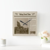 Krantenwandklok Vierkante Klok (Huis)