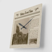 Krantenwandklok Vierkante Klok (Hoek)