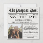 Krantenweddenschap bespaart de datum-magneten magnetische uitnodiging (Voorkant)