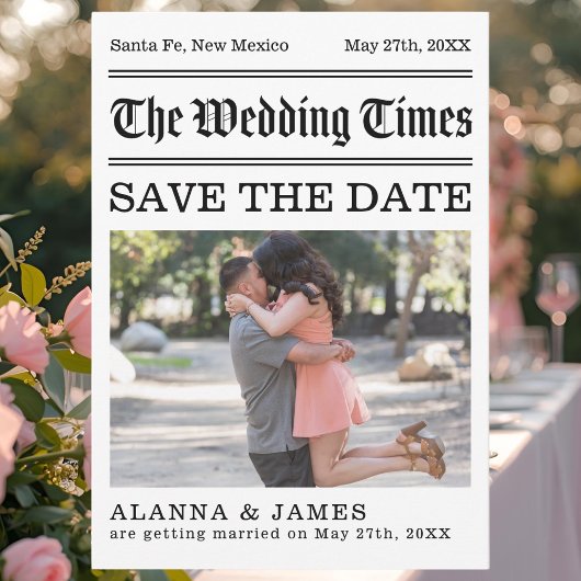 Krantfoto Save the Date uit het verleden Kaart