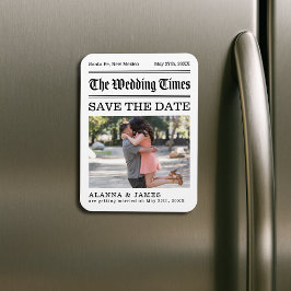 Krantfoto Save the Date uit het verleden Magneet