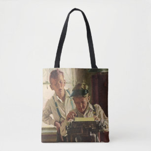 Krantjournalisten, schrijvers op schrijfmachine ui tote bag