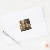 Krantjournalisten, schrijvers schrijfmachine uit v vierkante sticker (Envelop)
