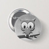 Krantpapieruil in zwart-wit ronde button 5,7 cm (Voorkant /achterkant)