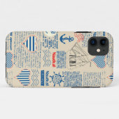Krantpatroon in nautische stijl Case-Mate iPhone case (Achterkant (horizontaal))