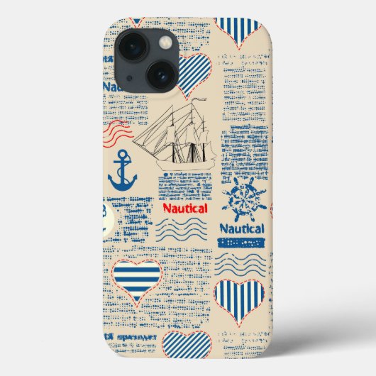 Krantpatroon in nautische stijl Case-Mate iPhone case (Achterkant)