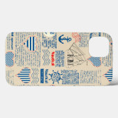 Krantpatroon in nautische stijl Case-Mate iPhone case (Achterkant (horizontaal))