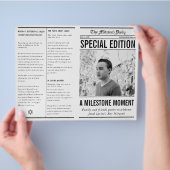 Krantstijl Mitzvah-programma Kleine Vouwbare Papie Flyer (Hand)