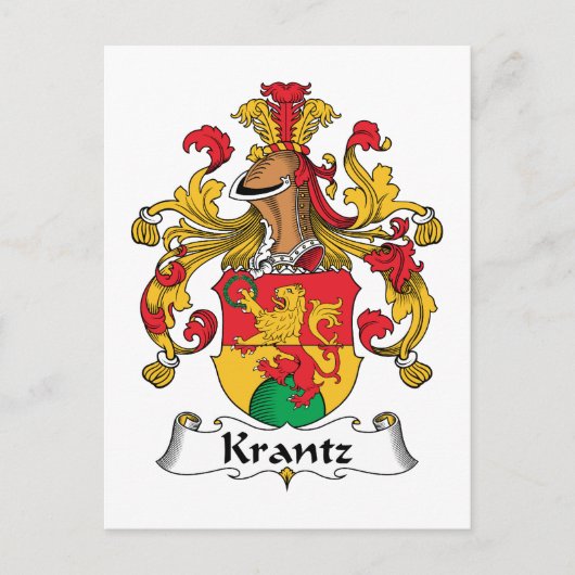 Krantz Family Crest Briefkaart (Voorkant)