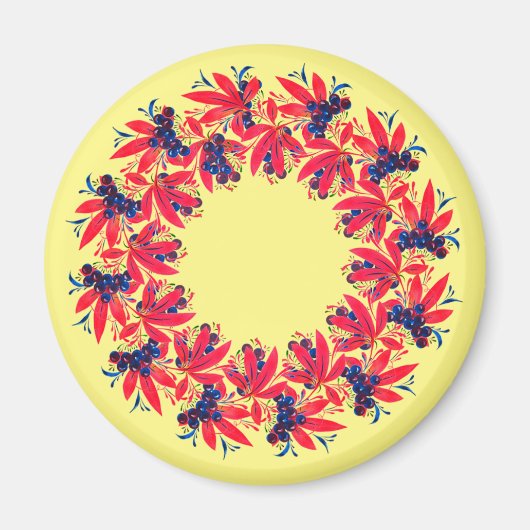 Kranz aus Trauben und Blättern  Magneet (Voorkant)