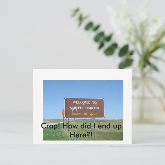 Krap! Briefkaart North Dakota (Staand voorkant)
