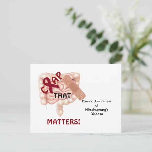 Krap dat telt! Steun voor de ziekte van Hirschspru Briefkaart (Staand voorkant)