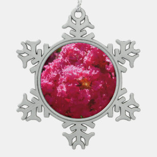 Krape Myrtle Boom Magenta Bloem Tin Sneeuwvlok Ornament