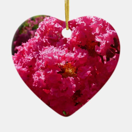 Krapeelboom Magenta Bloemen Keramisch Ornament (Voorkant)