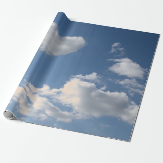 KRAPPORTPAPIERWARMTEKLEUK IN BLAUWE SKY CADEAUPAPIER (Uitgerold)