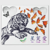 KRAPPORTTIGERBUTTERFLIES EN HART CADEAUPAPIER (Vlak)