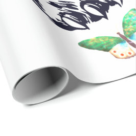 KRAPPORTTIGERBUTTERFLIES EN HART CADEAUPAPIER