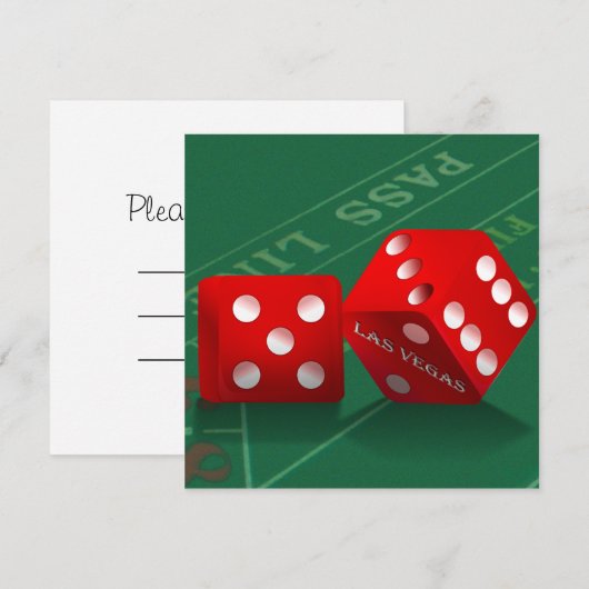 Kraptafel met Las Vegas-dobbelstenen Kaart (Voorkant / Achterkant)