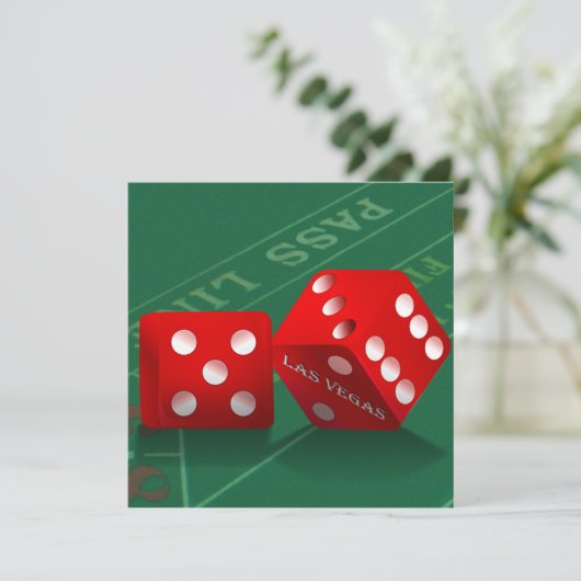 Kraptafel met Las Vegas-dobbelstenen Kaart (Staand voorkant)