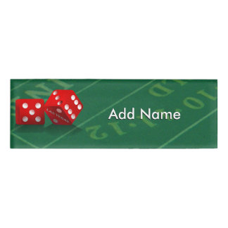 Kraptafel Met Las Vegas Dobbelstenen Naambadge