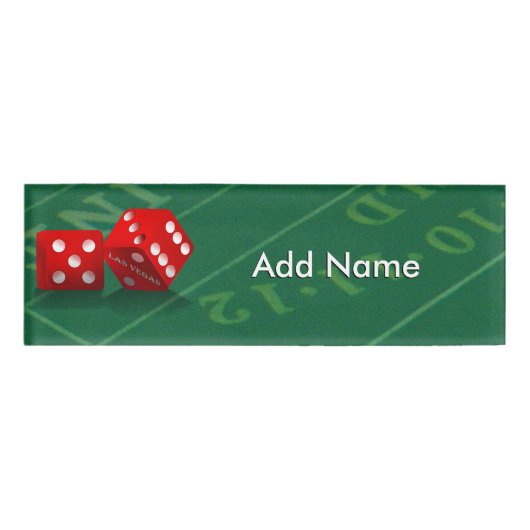 Kraptafel Met Las Vegas Dobbelstenen Naambadge (Voorkant)