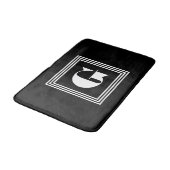 Kras 3 Frame Monogram | Zwart & Wit Badmat (Gekanteld)