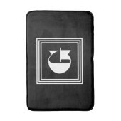 Kras 3 Frame Monogram | Zwart & Wit Badmat (Voorkant Verticaal)