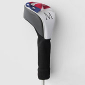 Kras Amerikaanse Vlag Monogram Golfheadcover (Schuin)