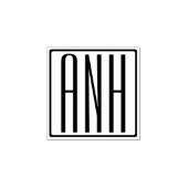 Kras Modern 3 Initiaal Monogram Rubberstempel (Afrduk)