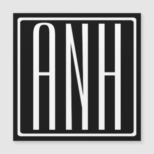 Kras Modern 3 Initiaal Monogram Wit Op Zwart