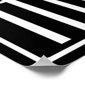 Kras Modern 3 Initiaal Monogram | Wit Op Zwart Poster (Hoek)