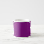 Kras Modern 3 Initiaal Monogram | Wit & Paars Espresso Kop (Voorkant)