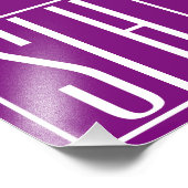 Kras Modern 3 Initiaal Monogram | Wit & Paars Foto Afdruk (Hoek)