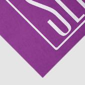 Kras Modern 3 Initiaal Monogram | Wit & Paars Tissuepapier (Detail)