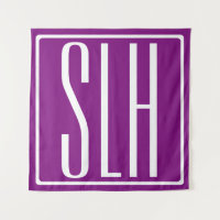 Kras Modern 3 Initiaal Monogram | Wit & Paars