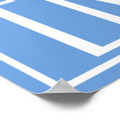 Kras Modern 3 Initiaal Monogram | Zachte Blauwe Poster (Hoek)