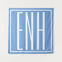 Kras Modern 3 Initiaal Monogram | Zachte Blauwe