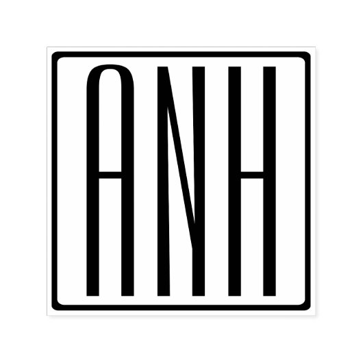 Kras Modern 3 Initiaal Monogram Zelfinktende Stempel (Design)