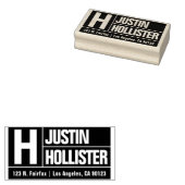 Kras & Modern Groot Lettertype | Zwart Retouradres Rubberstempel (Gestempeld)