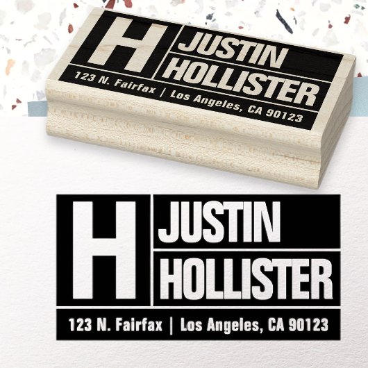 Kras & Modern Groot Lettertype | Zwart Retouradres Rubberstempel
