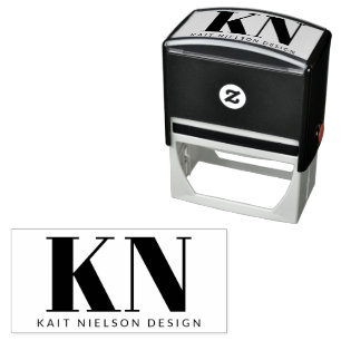 Kras Modern Monogram Professioneel Bedrijfsleven Zelfinktende Stempel