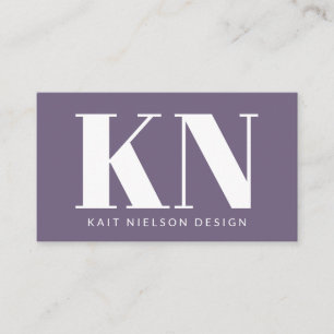 Kras Modern Monogram Professioneel Paars Visitekaartje
