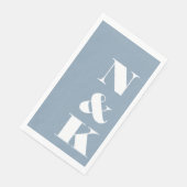 Kras Moderne Monogram Eerste Letters Trouw Stofbla Servet (Hoek)