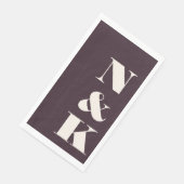 Kras Moderne Monogram Eerste Letters Trouwpluim Servet (Hoek)