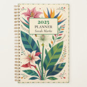 Kras Patroon van Tropische Botanische Initialen Planner (Voorkant)