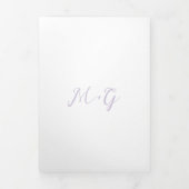 Kras schrift Lila Elegante Trouwdag Drieluik Uitnodiging (Cover)