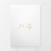 Kras Script Aards Neutraal Elegant Bruiloft Drieluik Uitnodiging (Cover)