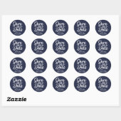 Kras script landelijke chique trouwkaart save the ronde sticker (Vel)