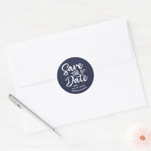 Kras script landelijke chique trouwkaart save the  ronde sticker